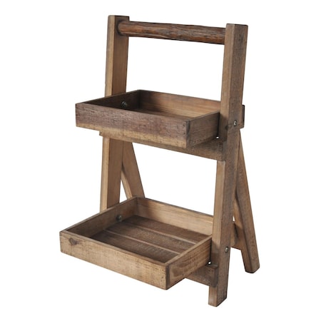 Cheungs 5 lbs 2 Tier Wood Folding Shelf 4900